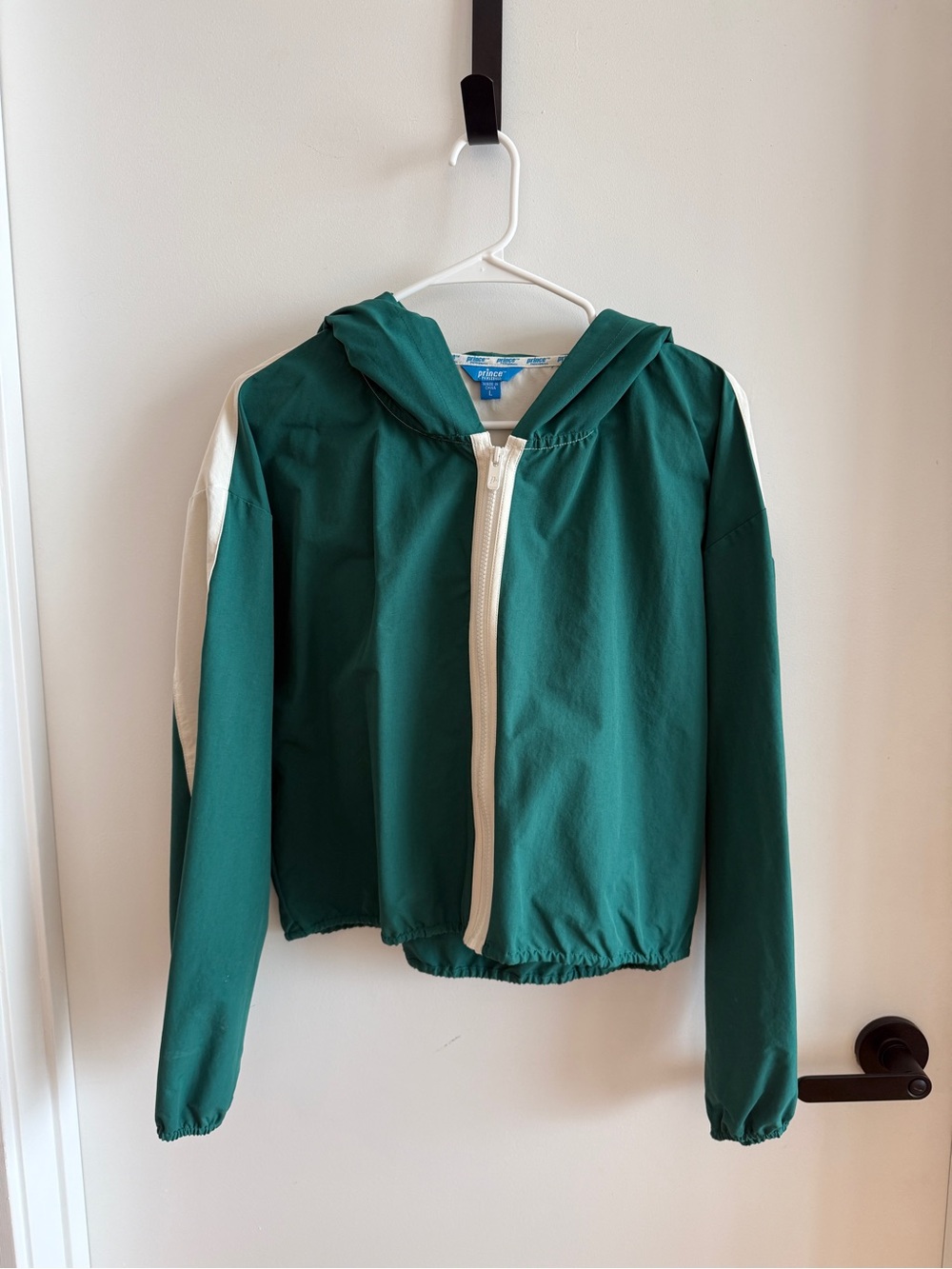 Prince Logo Pickleball Hooded Windbreaker Jacket - Green & White